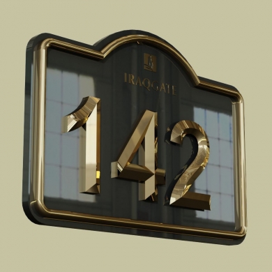 Kapı Numarası - Altın Kaplama - Model 02