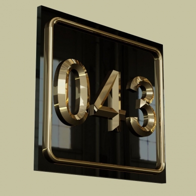 Kapı Numarası - Altın Kaplama - Model 03