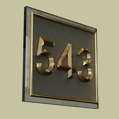 Kapı Numarası - Altın Kaplama - Model 04